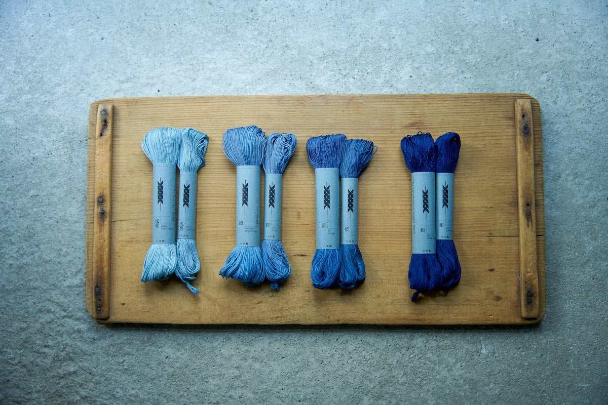 Hand-dyed Sashiko Thread Indigo / Small Skein 40m