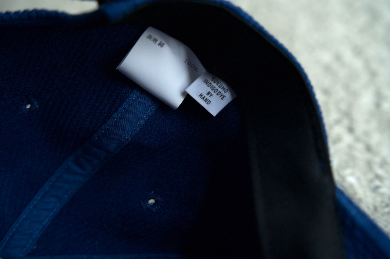 Sashiko Baseball Cap / Mid Indigo "Ichimatsu"