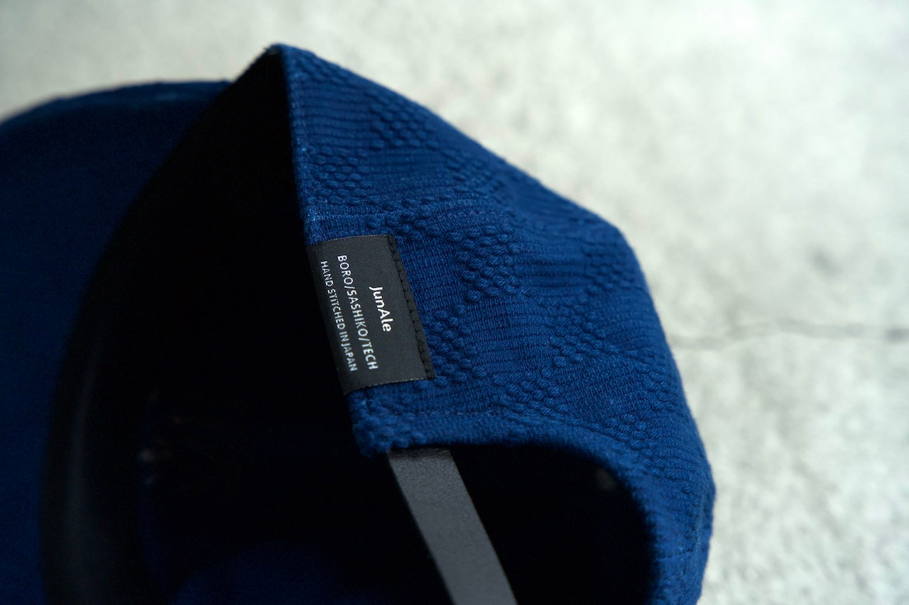 Sashiko Baseball Cap / Mid Indigo "Ichimatsu"
