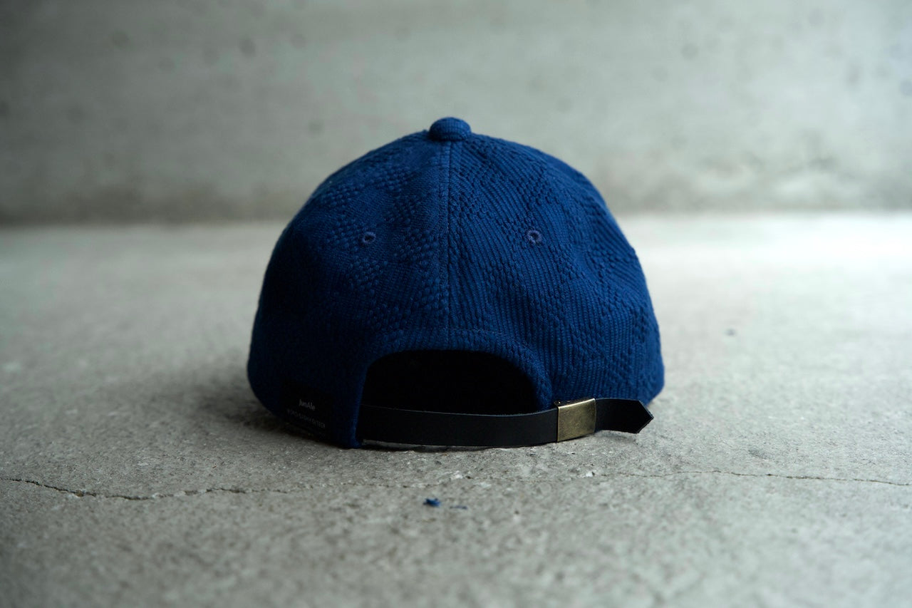 Sashiko Baseball Cap / Mid Indigo "Ichimatsu"