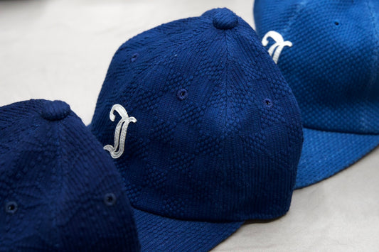 Sashiko Baseball Cap / Mid Indigo "Ichimatsu"