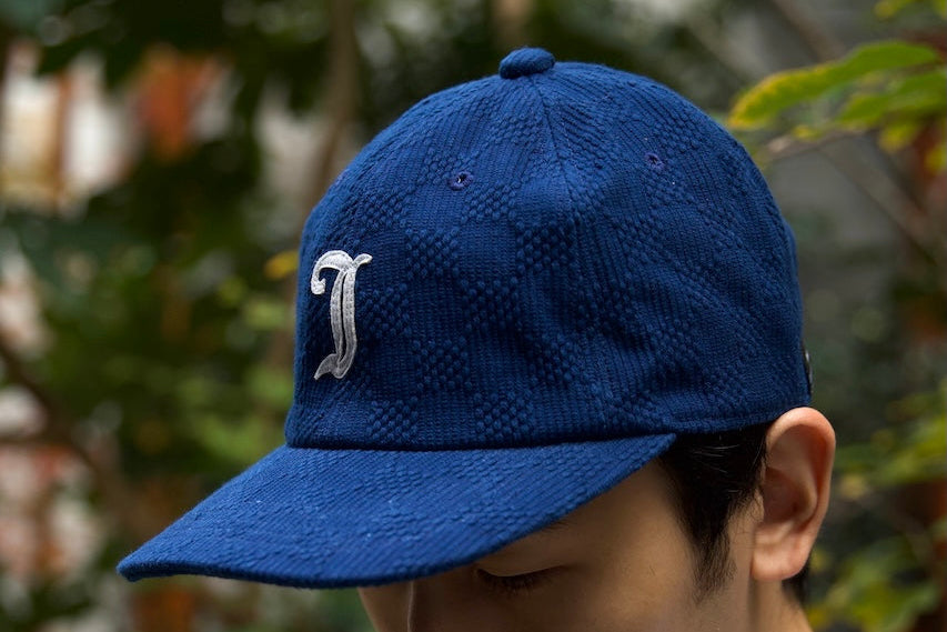 Sashiko Baseball Cap / Mid Indigo "Ichimatsu"