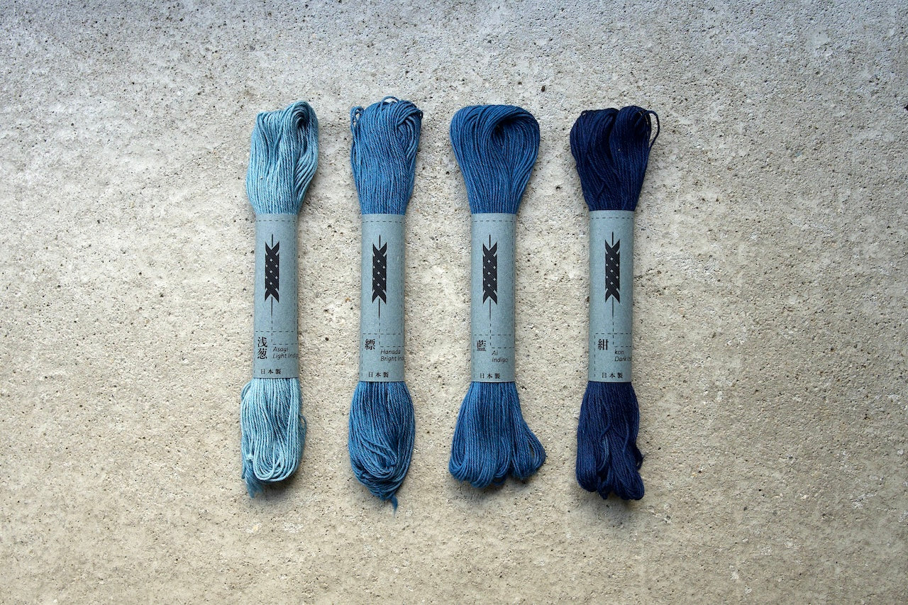 Hand-dyed Sashiko Thread Indigo / Small Skein 40m