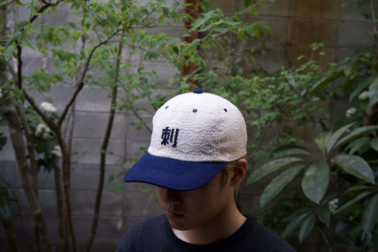 Sashiko Baseball Cap Combi "Hemp Leaf"