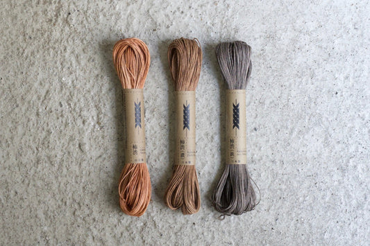 刺し子糸 柿渋染 合太 40m