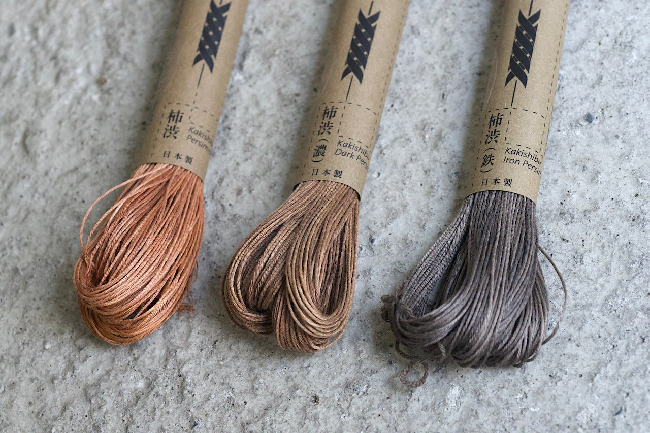刺し子糸 柿渋染 合太 40m
