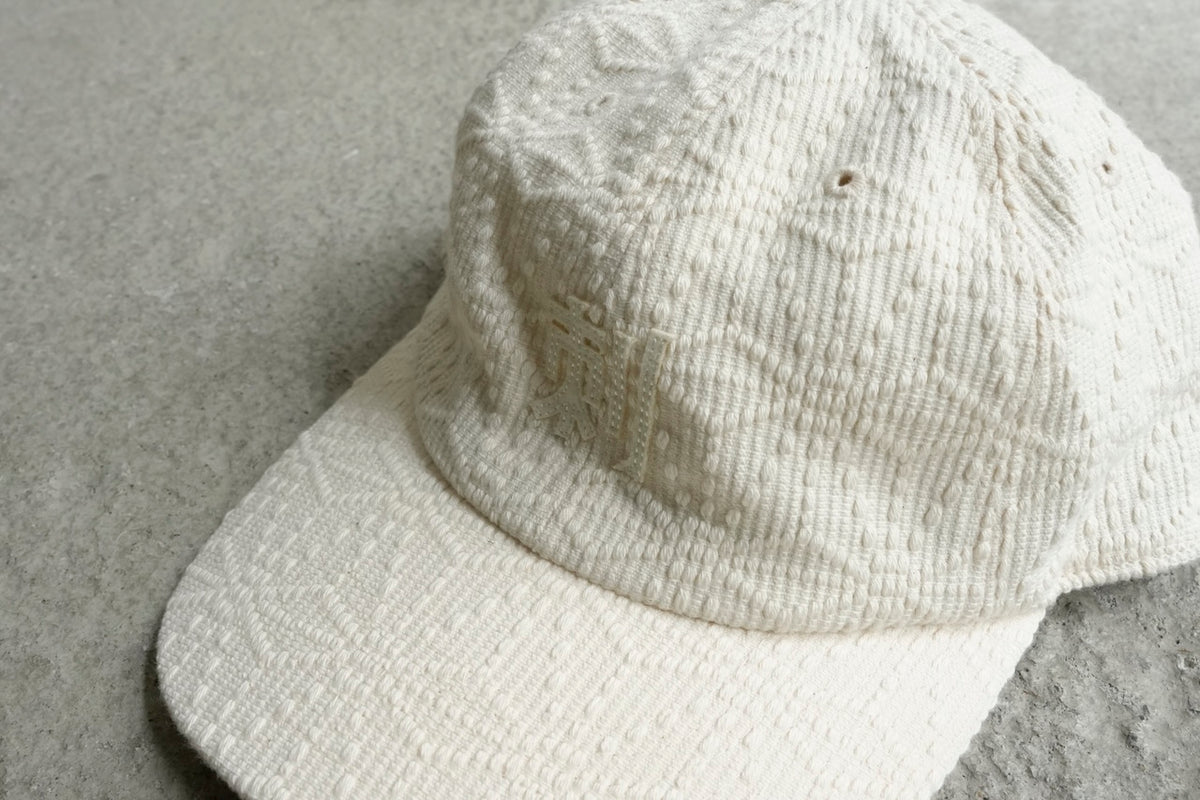 Sashiko Baseball Cap / Natural-colored "麻の葉"