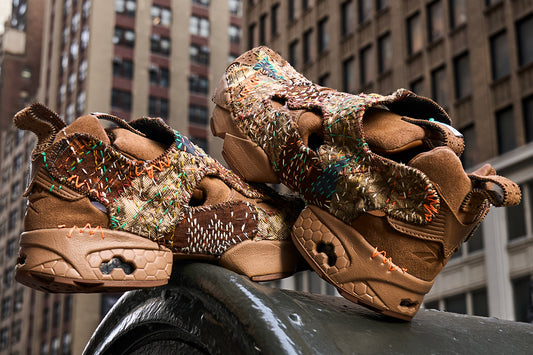 EG x JUNALE - Brown Sashiko Reebok Instapump Fury 94