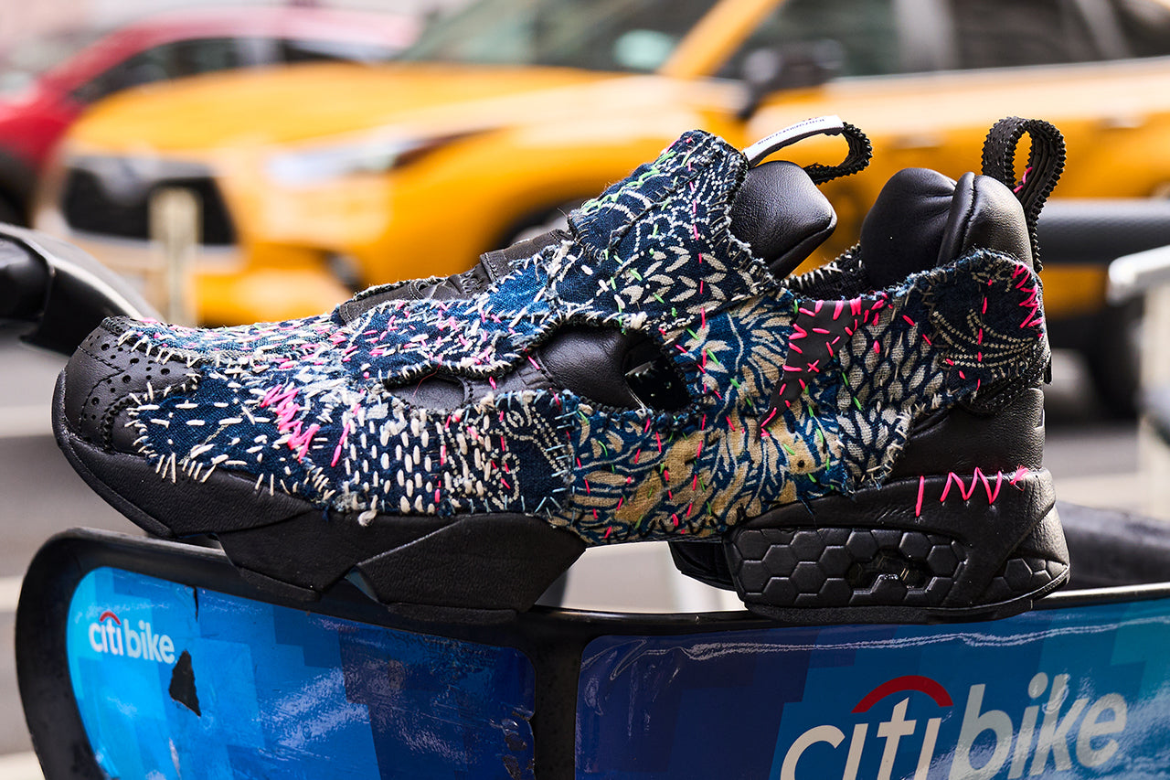 EG x JUNALE - Black Sashiko Reebok Instapump Fury 94