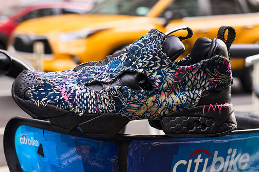 EG x JUNALE - Black Sashiko Reebok Instapump Fury 94