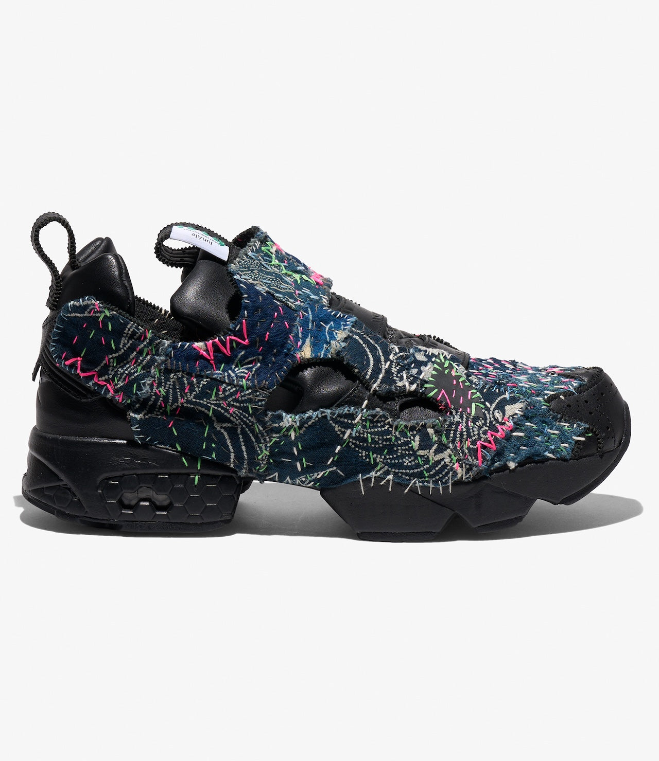 EG x JUNALE - Black Sashiko Reebok Instapump Fury 94