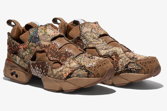 EG x JUNALE - Brown Sashiko Reebok Instapump Fury 94