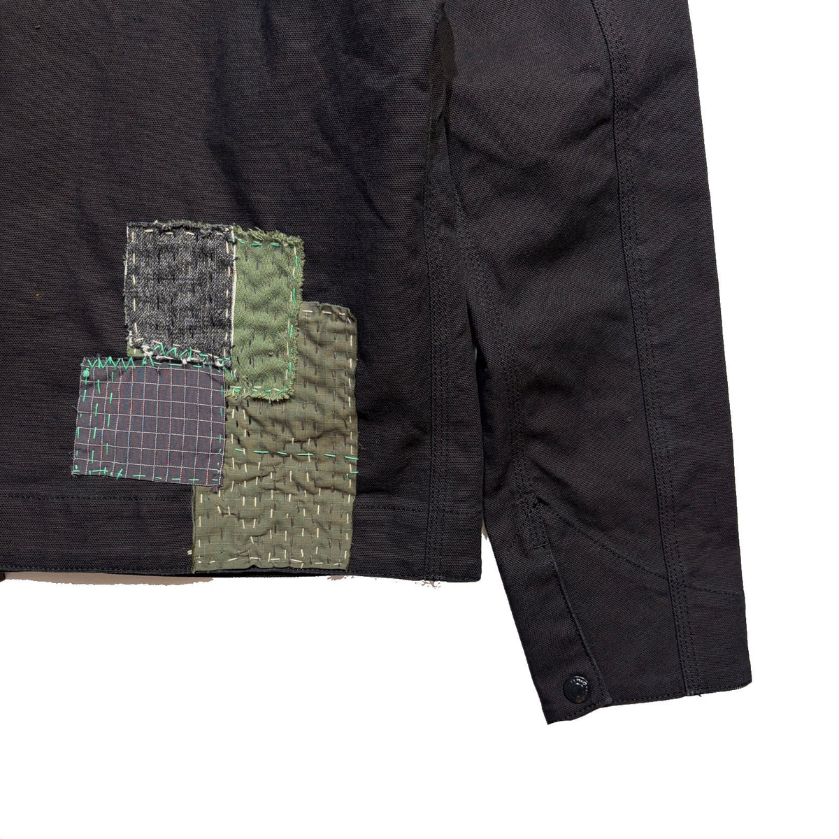 JunAle SASHIKO OXFORD STRETCH JACKET / BLACK