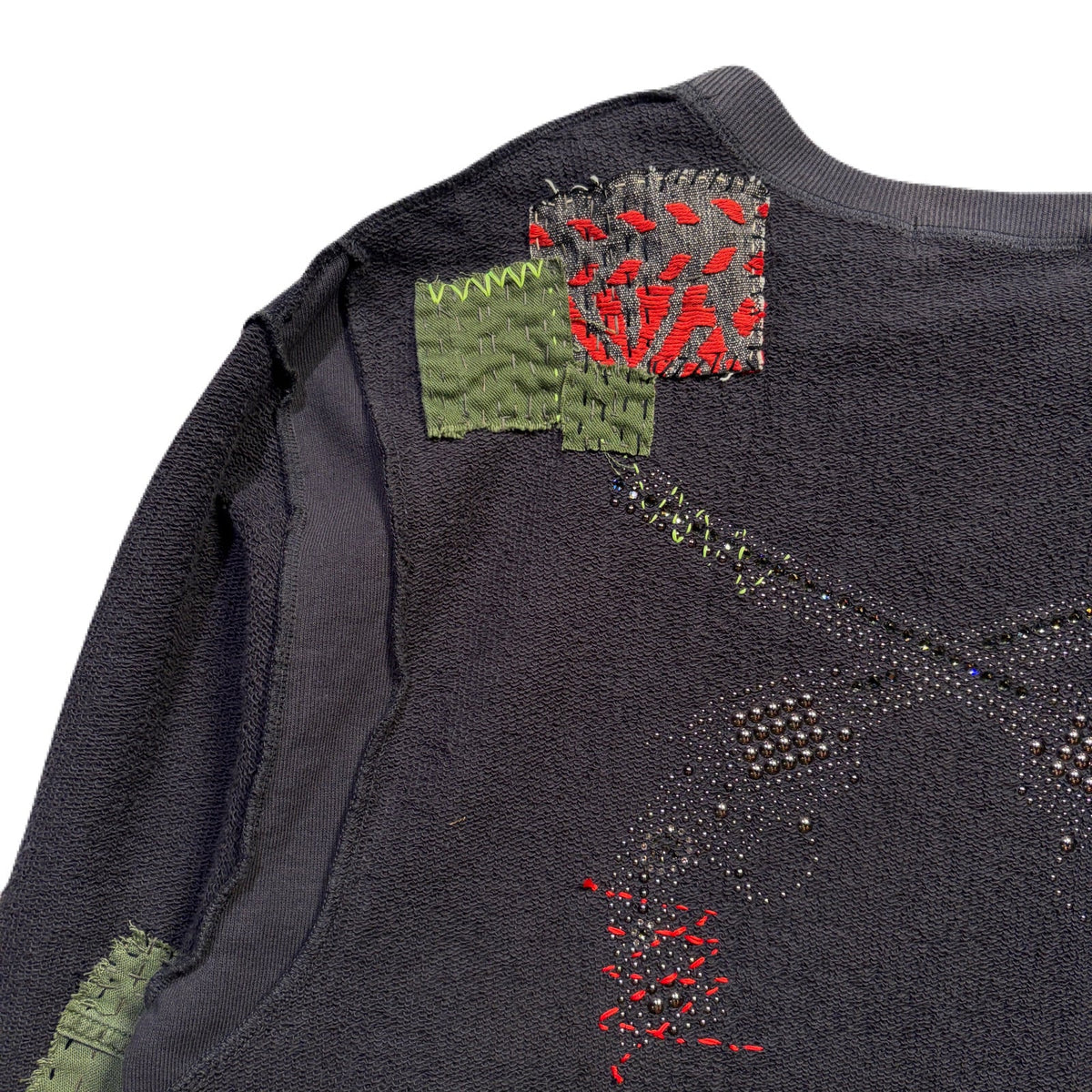 JunAle SASHIKO SWEATSHIRT CROSSGUN METAL / GRAY