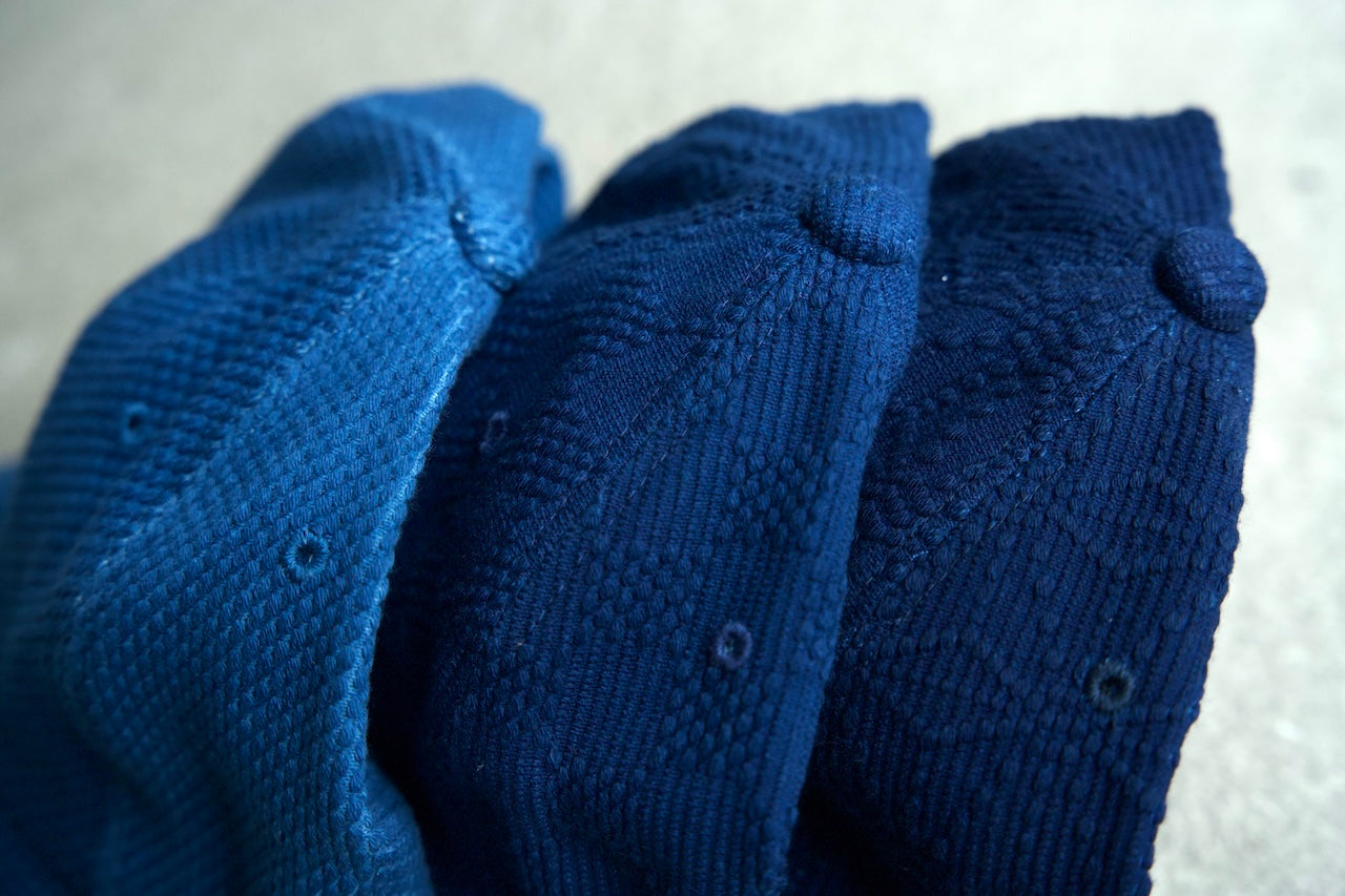 Sashiko Baseball Cap / Mid Indigo "一松"