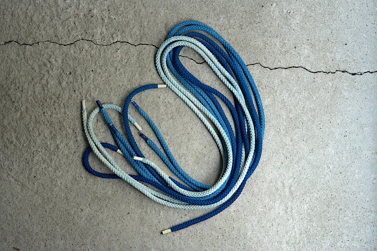 Faded Indigo Dyed Shoelaces [Round]