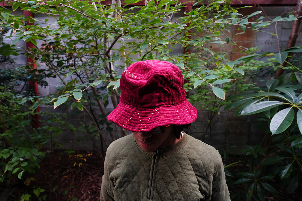Sashiko Corduroy Bucket Hat