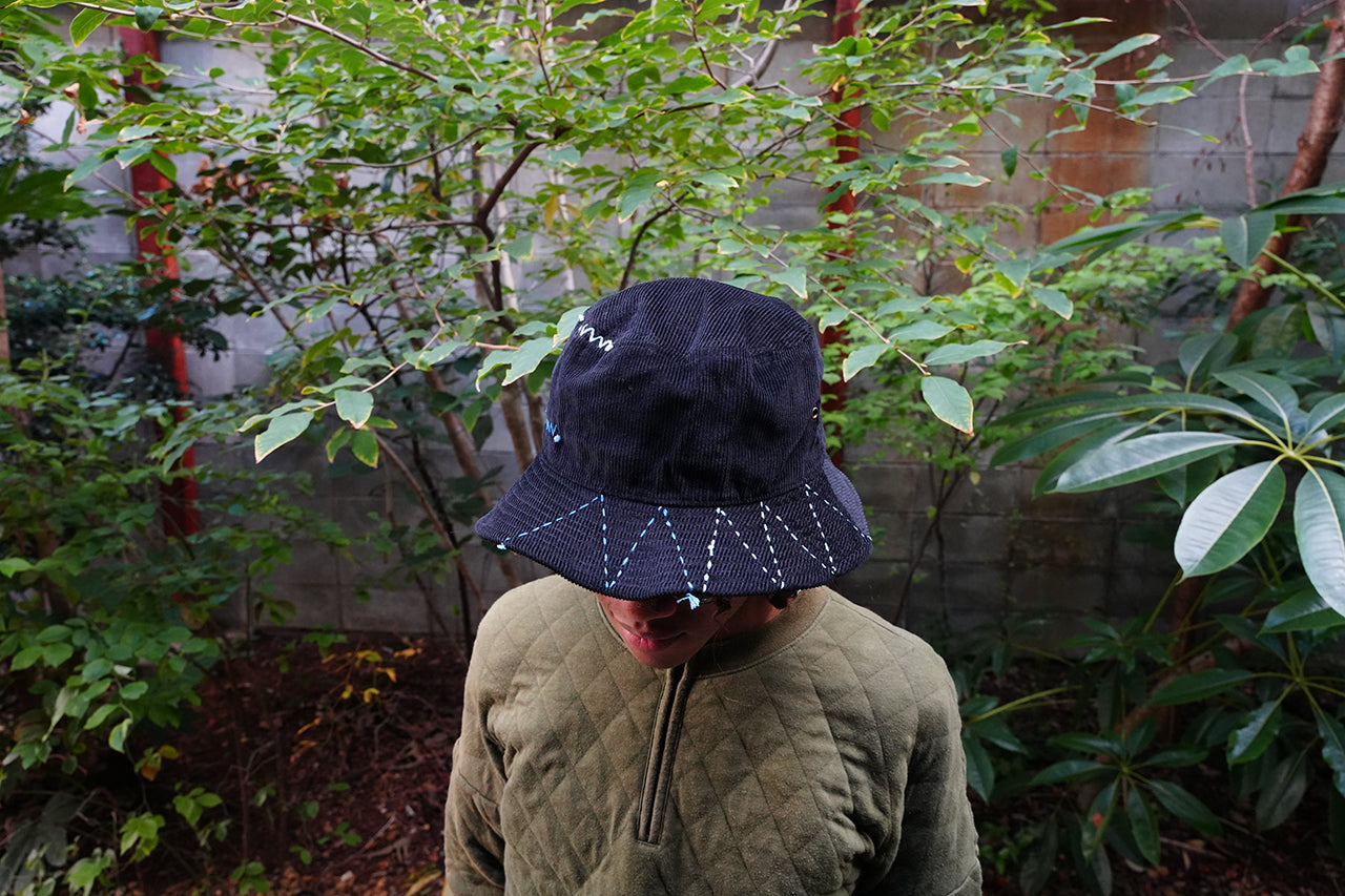 Sashiko Corduroy Bucket Hat