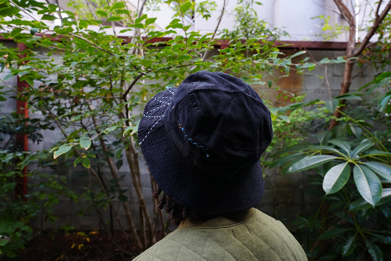 Sashiko Corduroy Bucket Hat