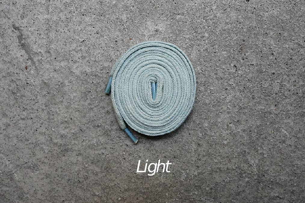 Faded Indigo Dyed Shoelaces [Flat]