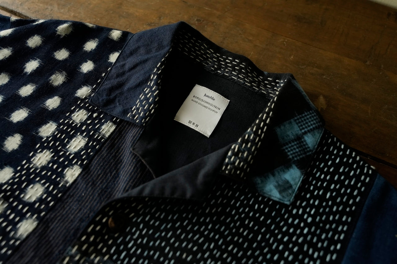 Boro Panel Open Collar Shirt / JA-SS-005