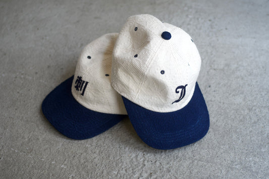 Sashiko Baseball Cap Combi "麻の葉"