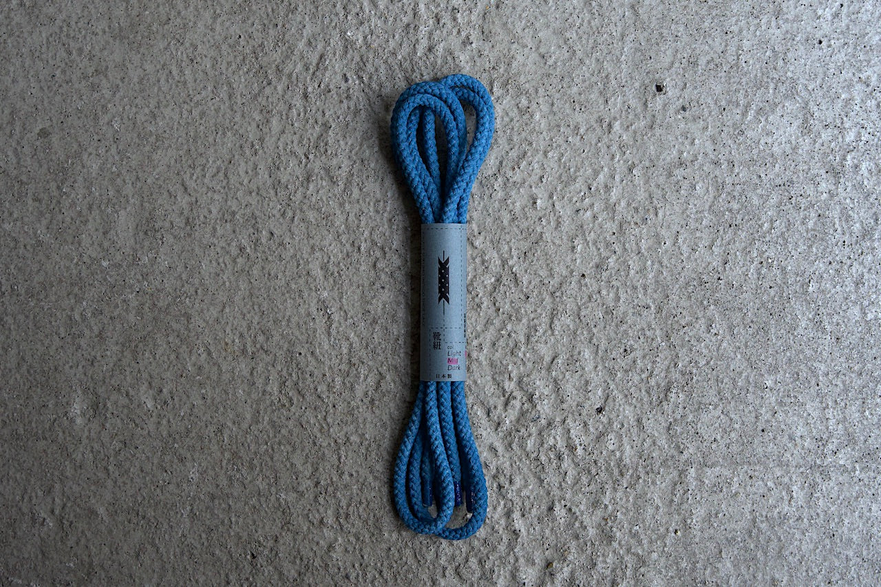 Faded Indigo Dyed Shoelaces [Round]