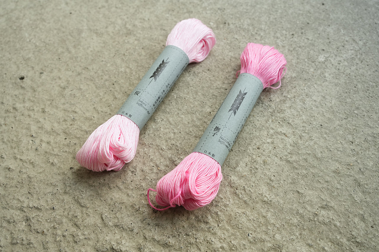 刺し子糸 紅花染 合太 100m