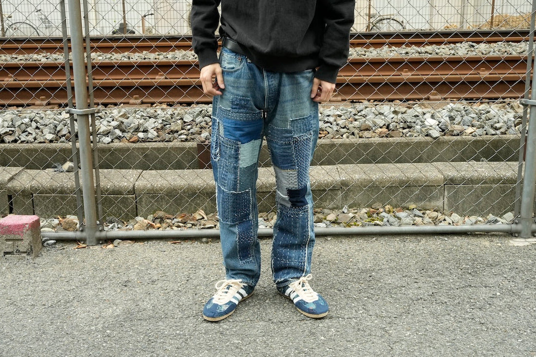 Sashiko denim pants 002