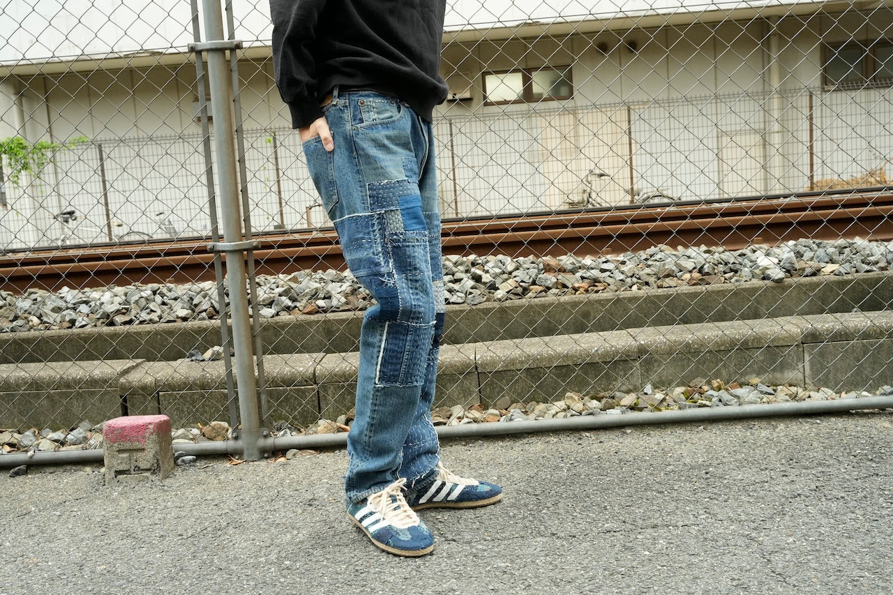 Sashiko denim pants 002