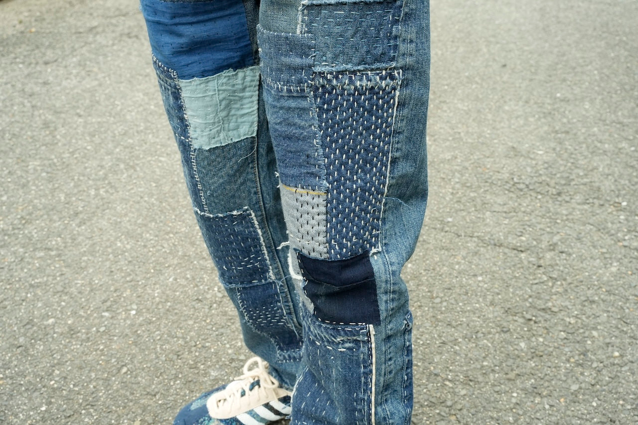 Sashiko denim pants 002