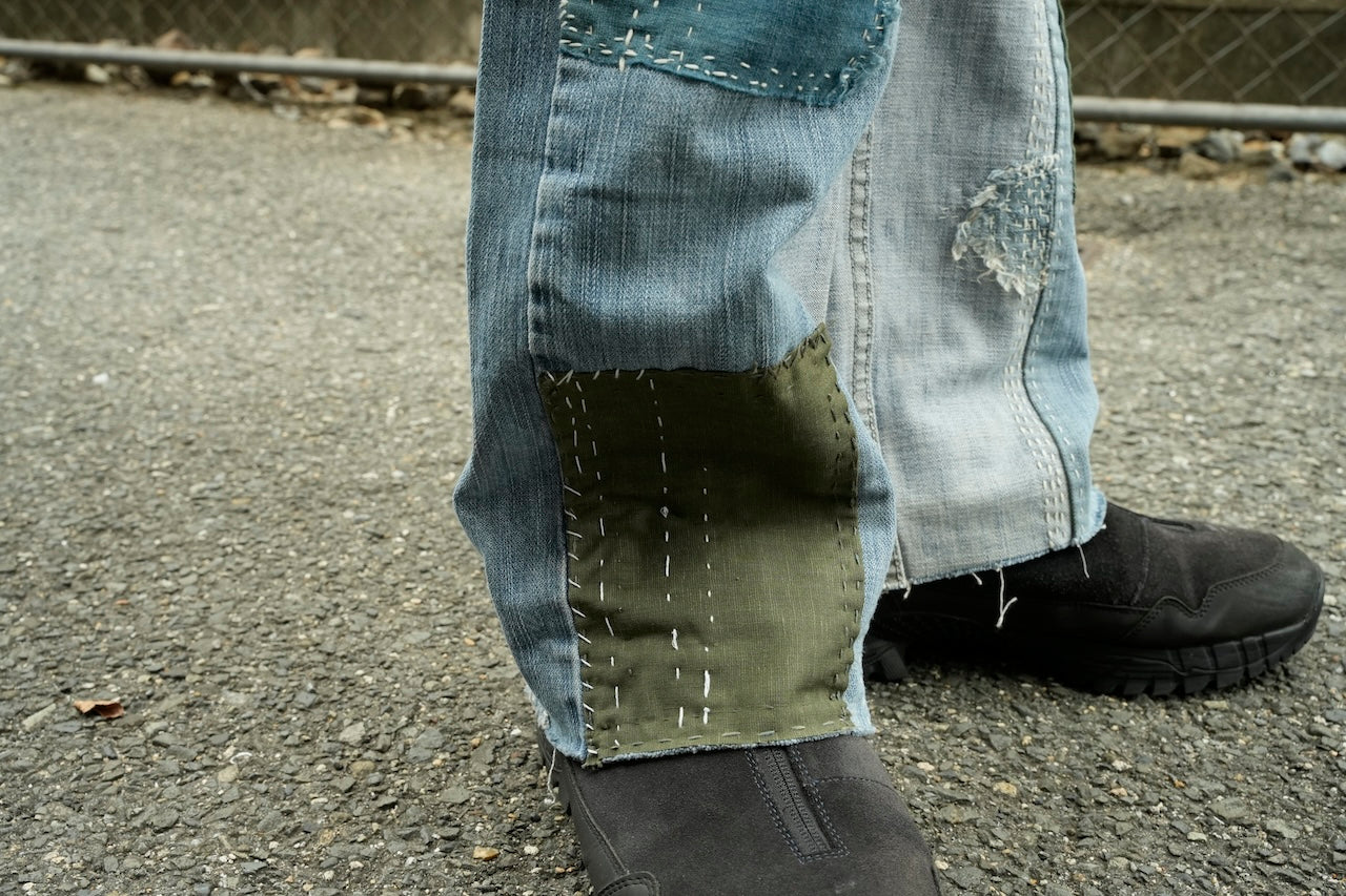 LIGHT BLUE DENIM SASHIKO PATCHED 005