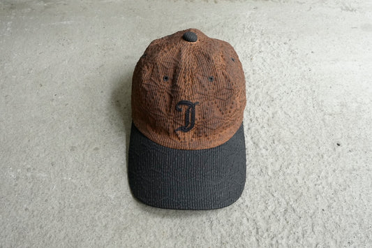Sashiko Baseball Cap Combi Indigo & Persimmon "麻の葉"