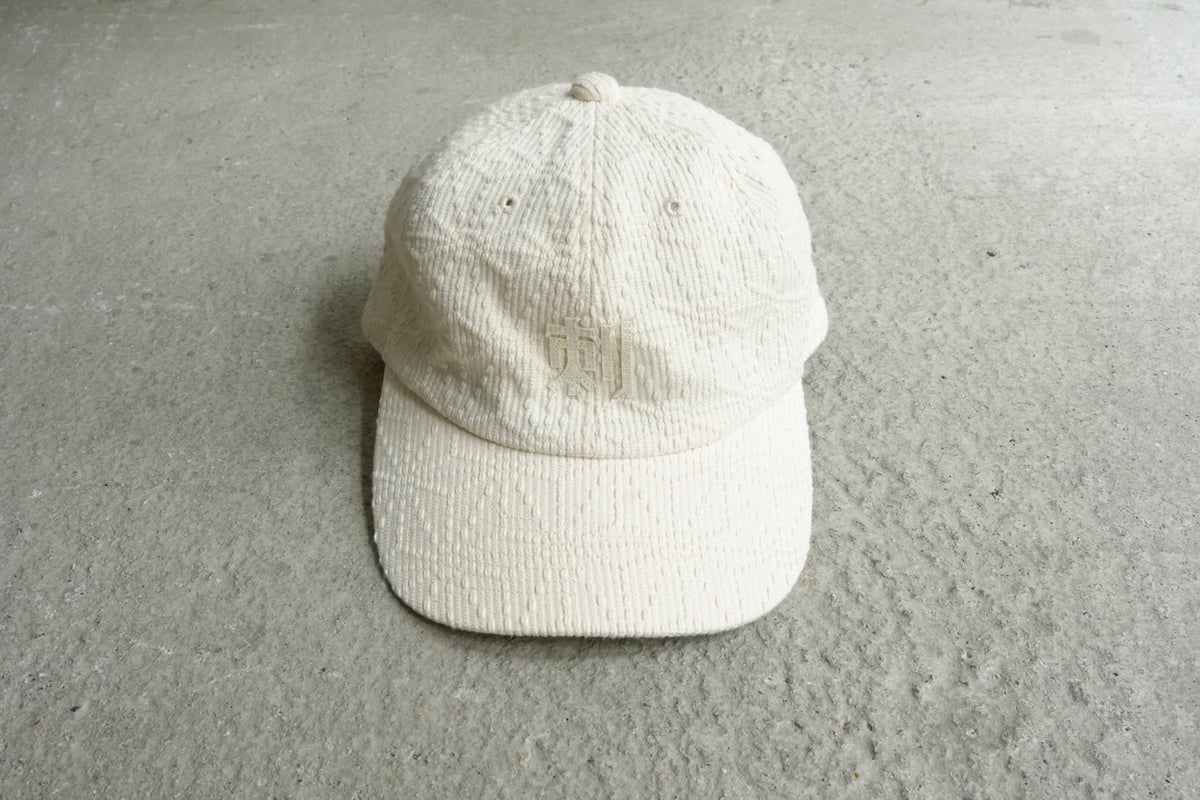 Sashiko Baseball Cap / Natural-colored "麻の葉"