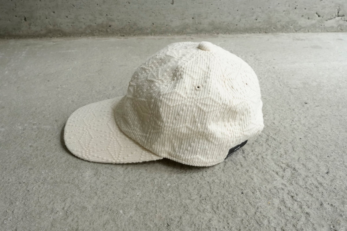 Sashiko Baseball Cap / Natural-colored "麻の葉"