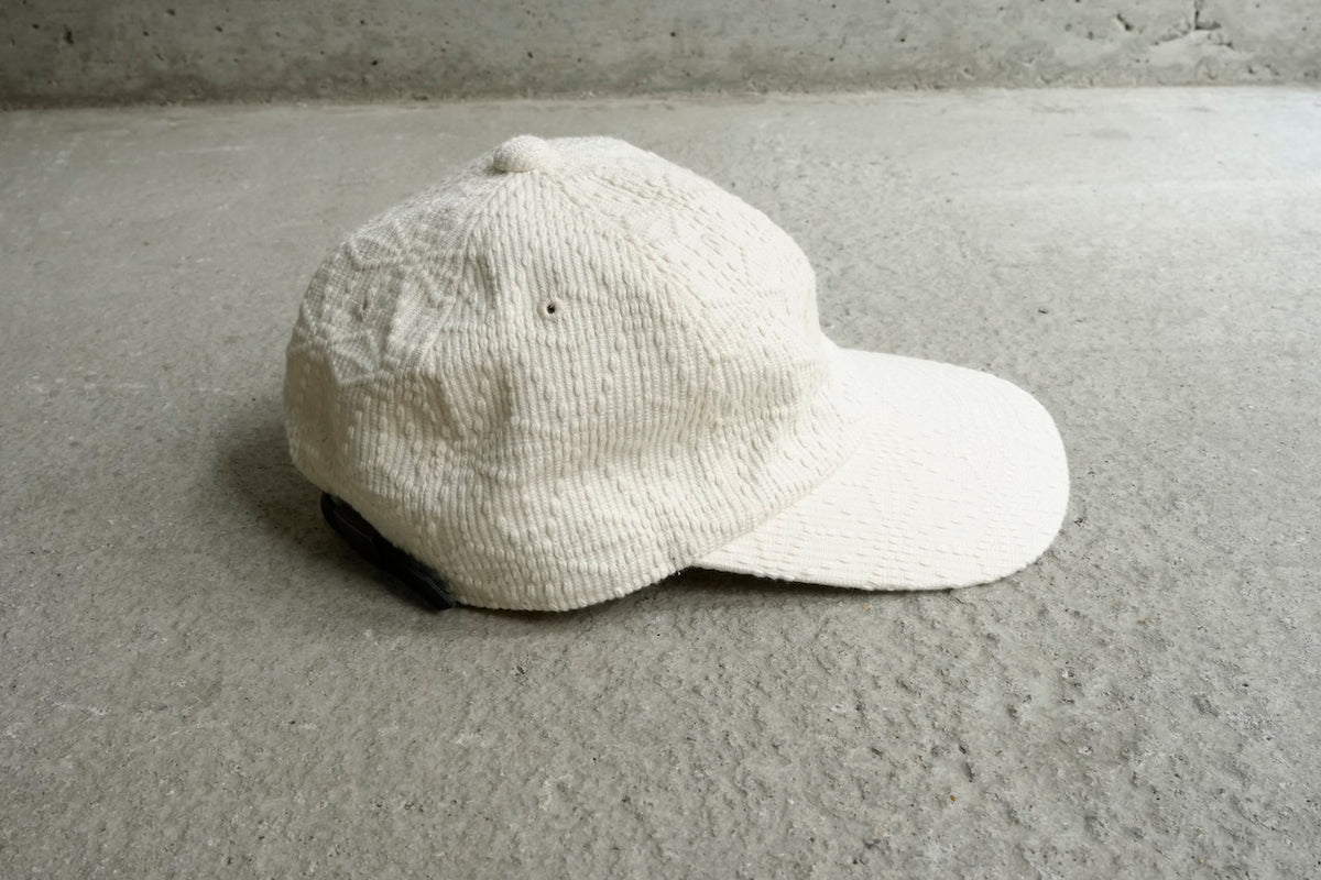 Sashiko Baseball Cap / Natural-colored "麻の葉"