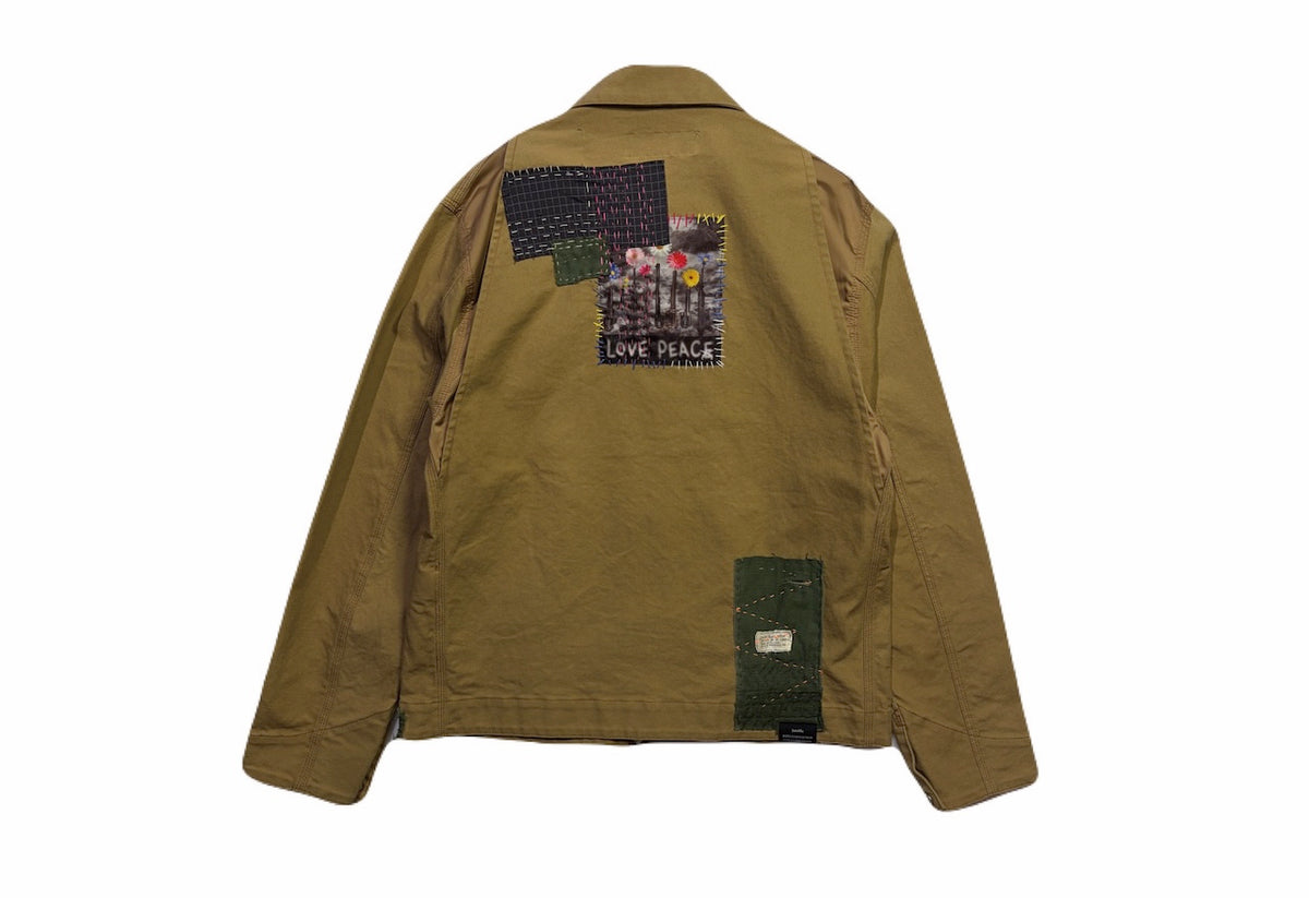 JunAle SASHIKO OXFORD STRETCH JACKET / BEIGE