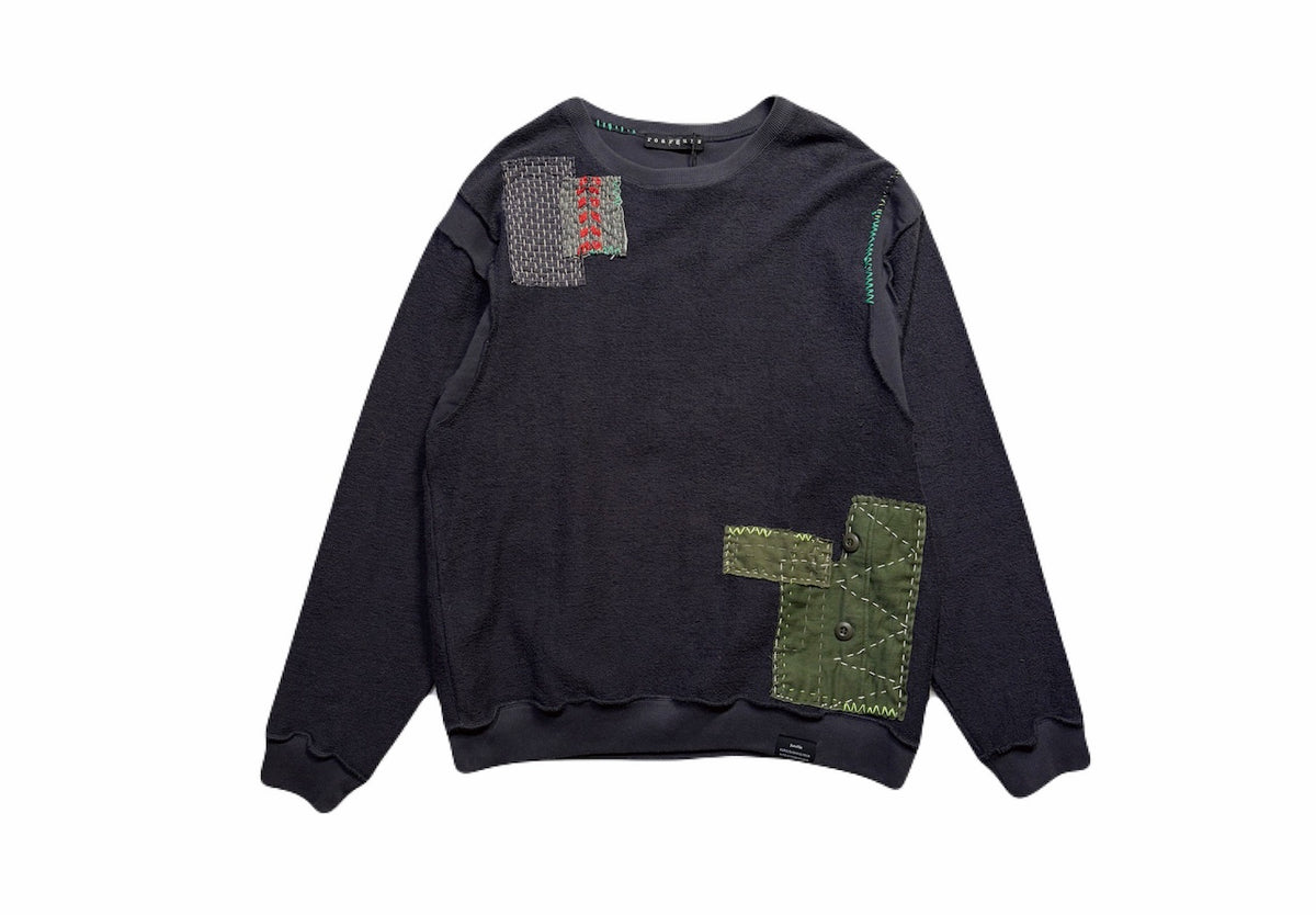 JunAle SASHIKO SWEATSHIRT CROSSGUN METAL / GRAY