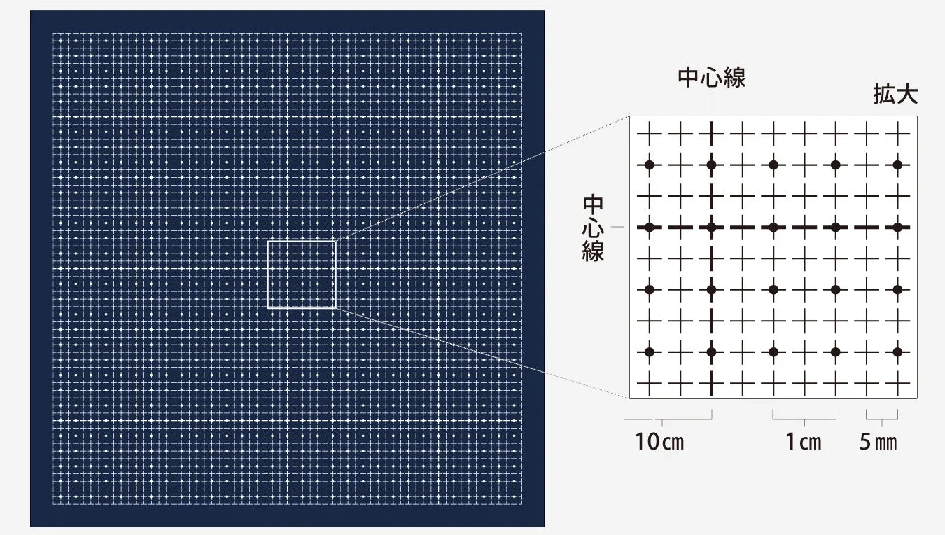 刺し子ふきん　紺　方眼