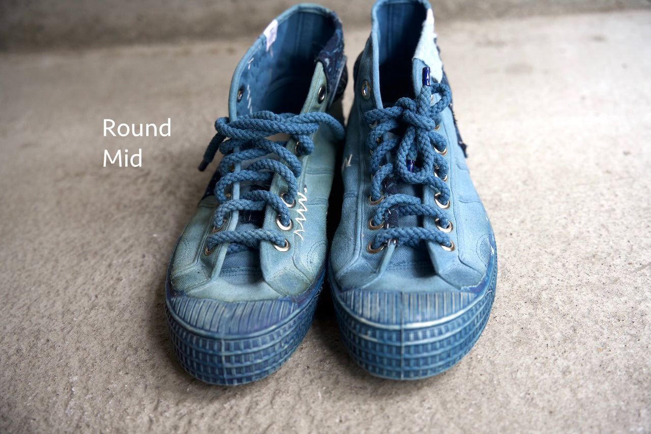 Faded Indigo Dyed Shoelaces [Round]