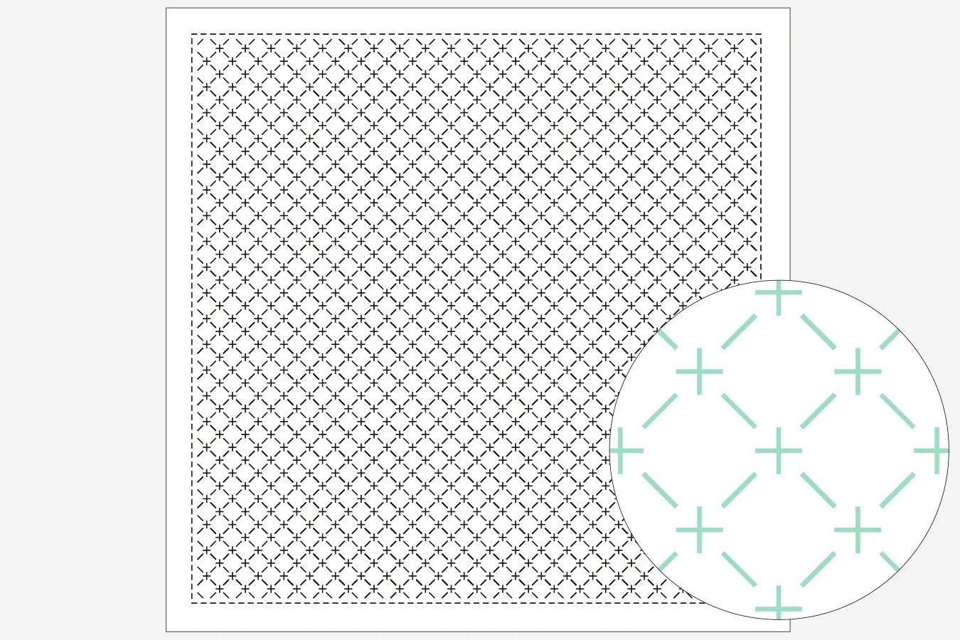 刺し子ふきん　白　柄